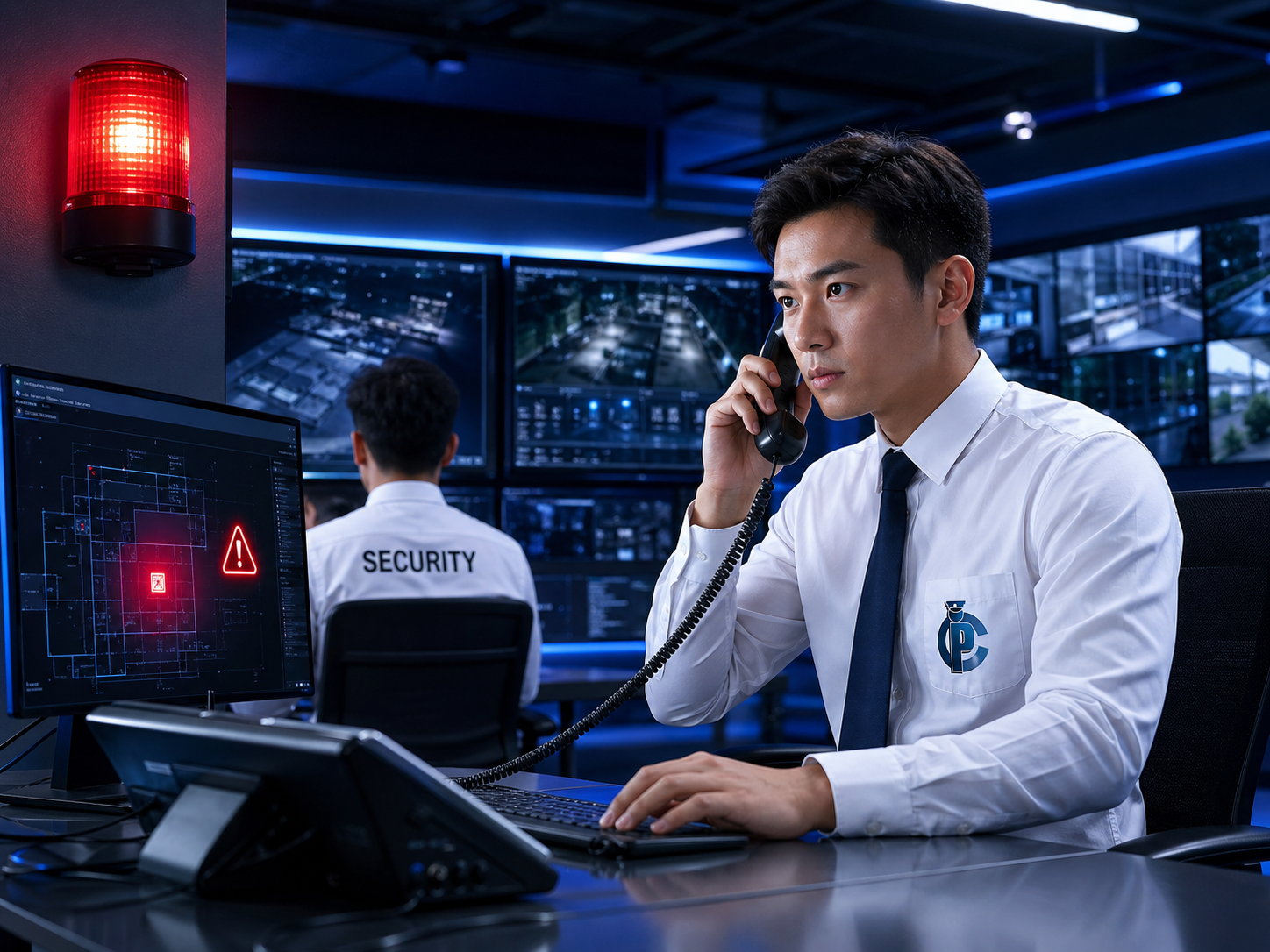 Operator handling verified alarm at PICO command centre