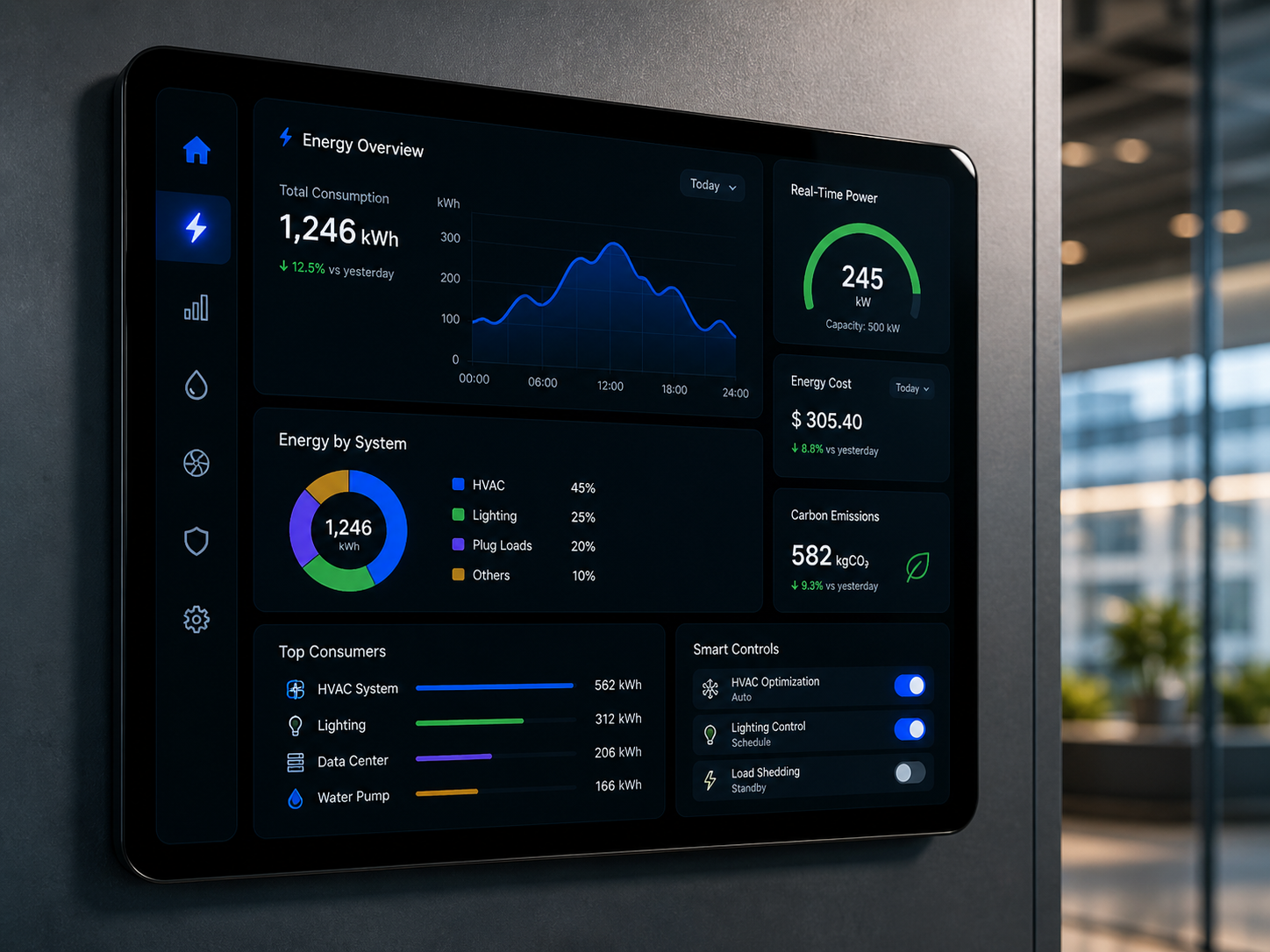 IoT platform dashboard with sensor data and analytics