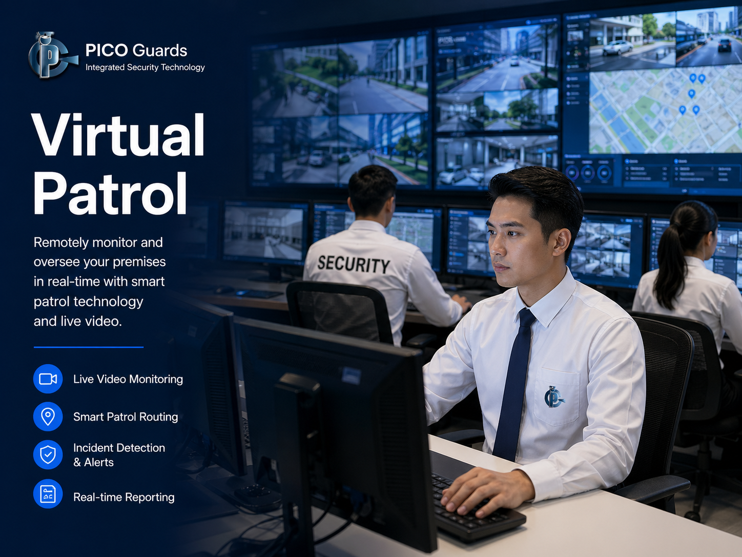 Virtual patrol operator running scheduled camera sweep